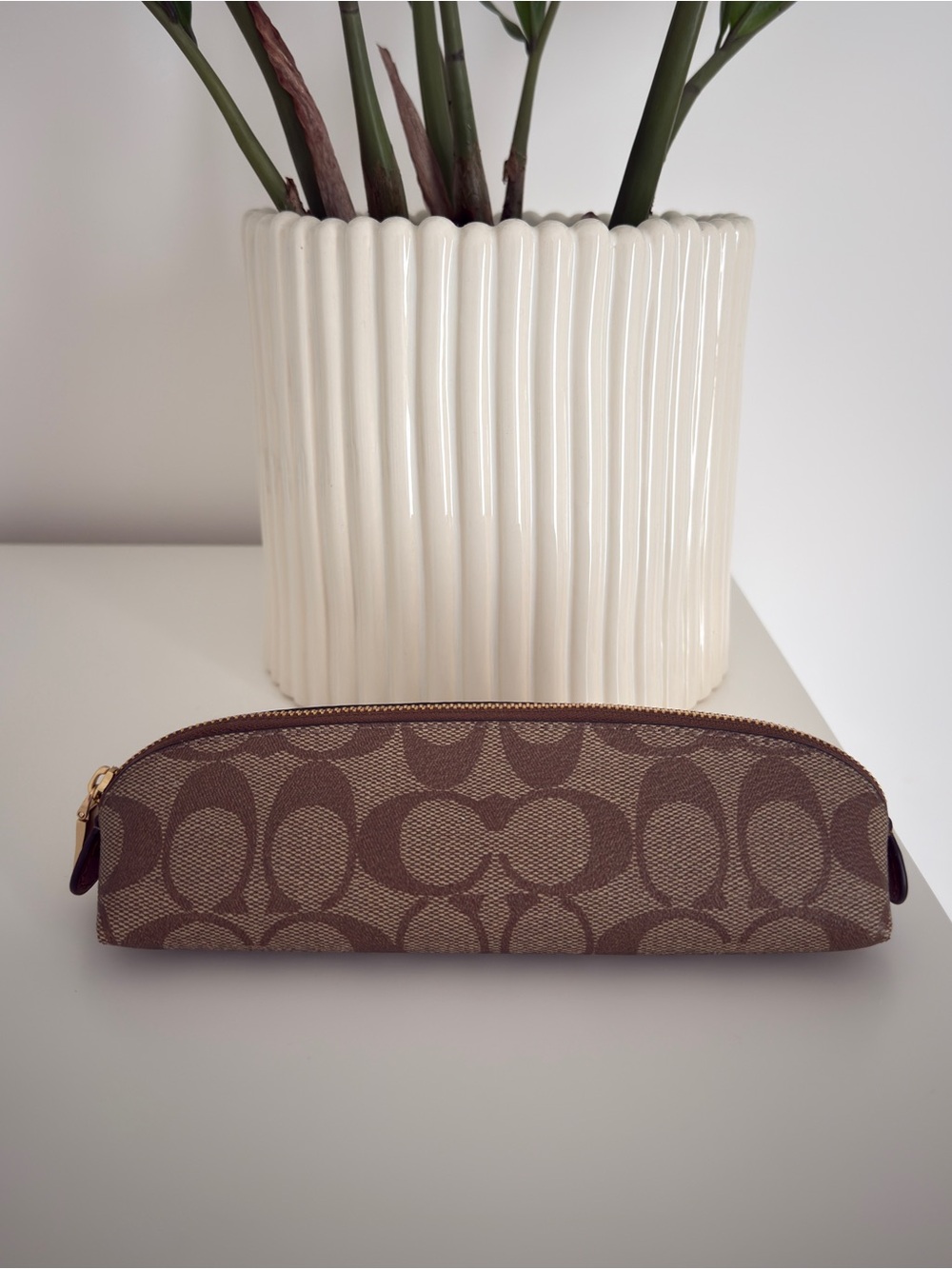 Coach Signature Canvas Pencil Case – New